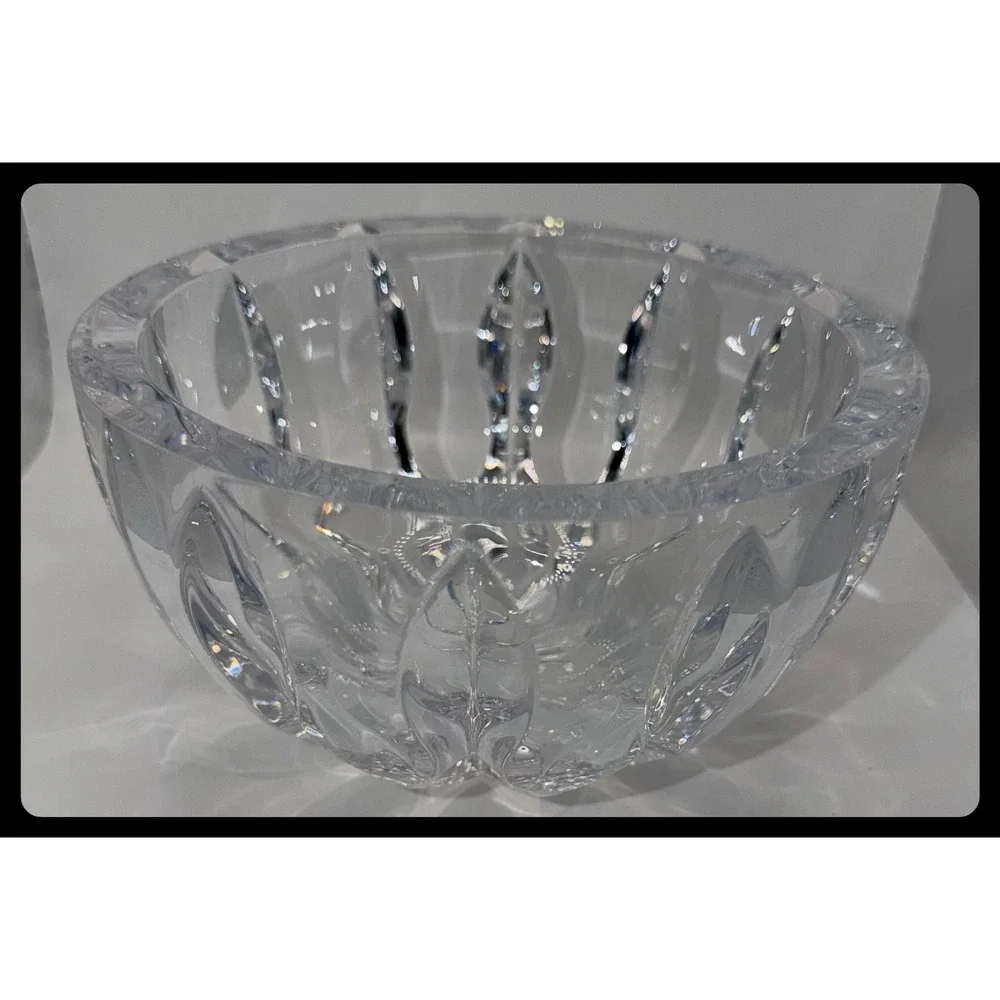 Rogaska Crystal Bowl Home Decor Clear Cut Glass Centerpiece Dish